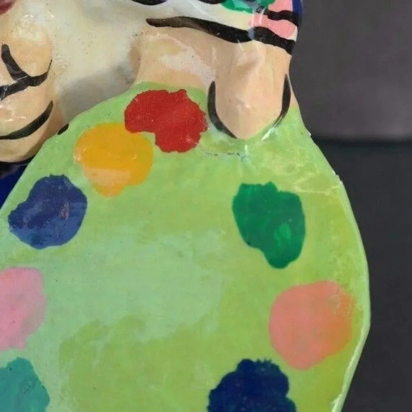 Vintage 1980's Paper Mache (Funny) Painting Clown Table Top Statue Art - Picture 2 of 5